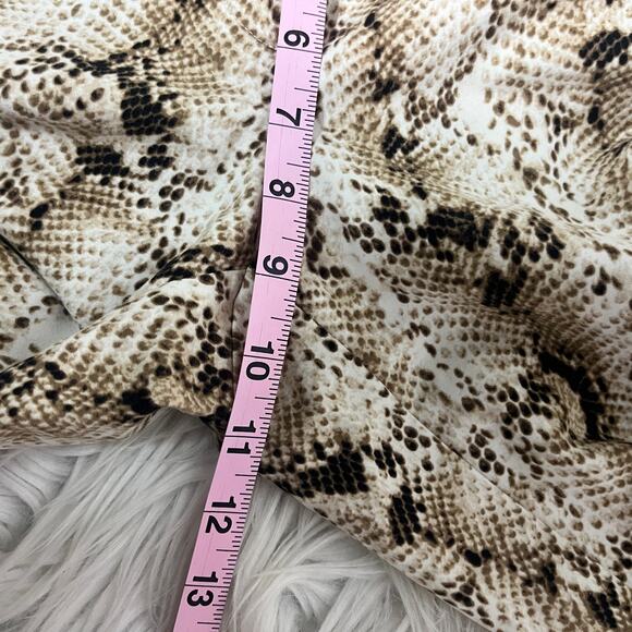 White House Black Market Black and Tan Snake Print Slim Ankle Pants 10R - Picture 6 of 7